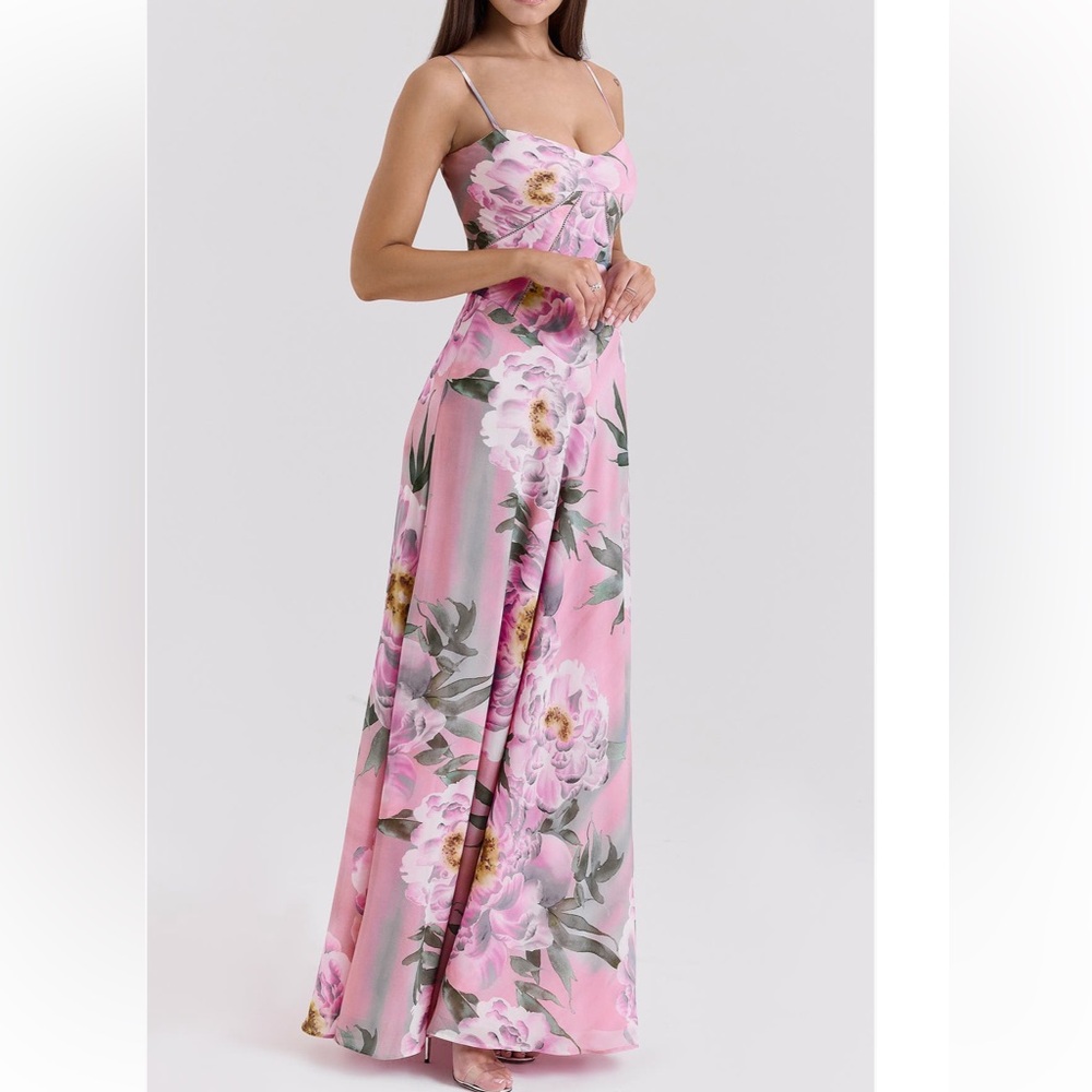 House of CB Pink and Purple Serene Floral Sundress Wedding - Picture 3 of 6